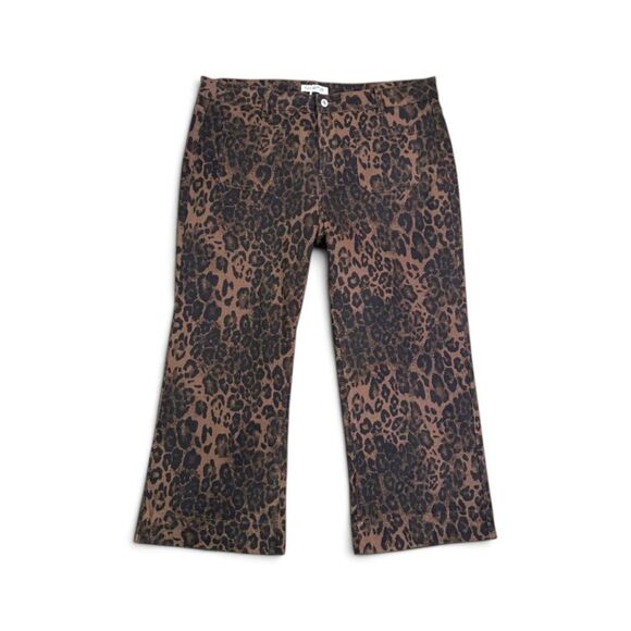 Luvmia Denim - LUVMIA High-Rise Wide-Leg Cheetah Leopard Cropped Jeans, NWT! 2XL